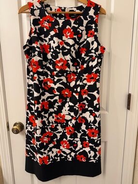 Ronni Nicole Black White and Red Floral Midi Dress